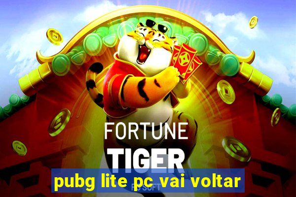 pubg lite pc vai voltar